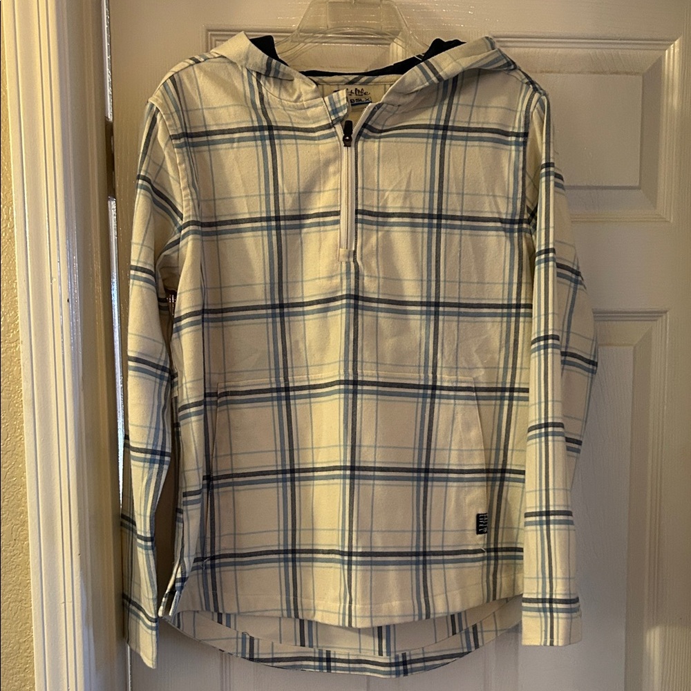 Salt Life Blue and Cream Checkered Hoodie